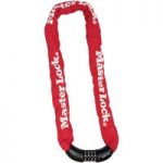 Masterlock 8x900mm Chain Lock with 4 Digit Combination Lock Red