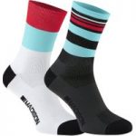 Madison Sportive Long Socks Twin Pack Blue/Red